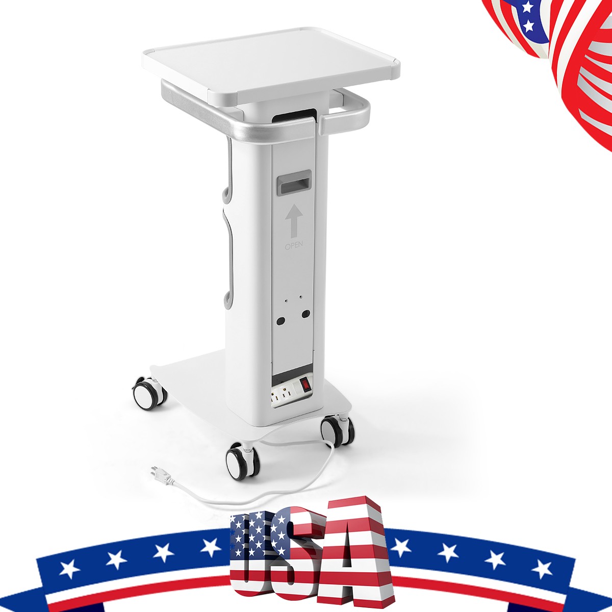 Dental Multi-Function Trolley Mobile Cart with 360° Lockable Wheels for Implant