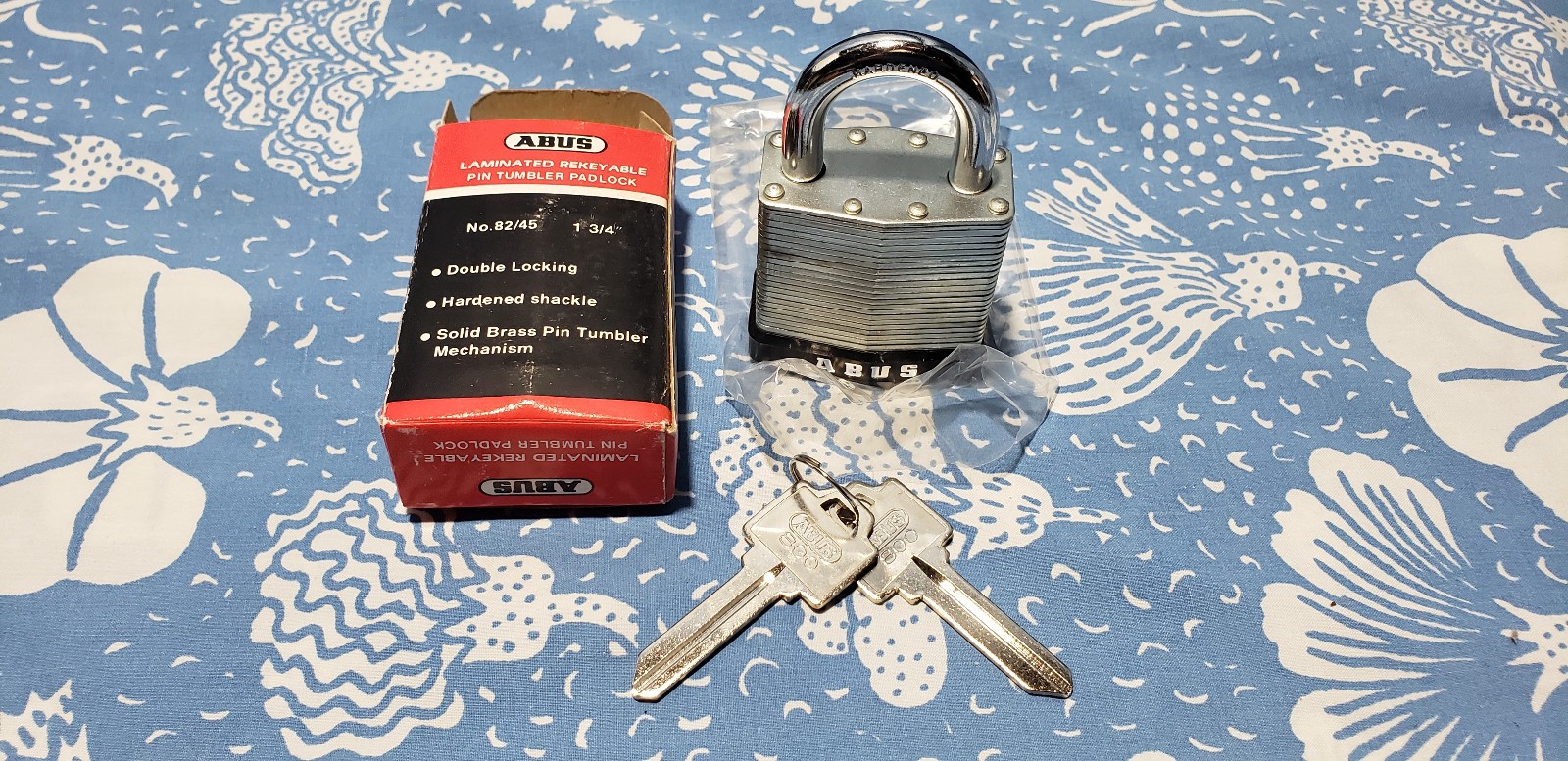 NOS ABUS 82/45-800 Falcon/Weiser Keyway 6 Pin Rekeyable Heavy Padlock W/ Blanks