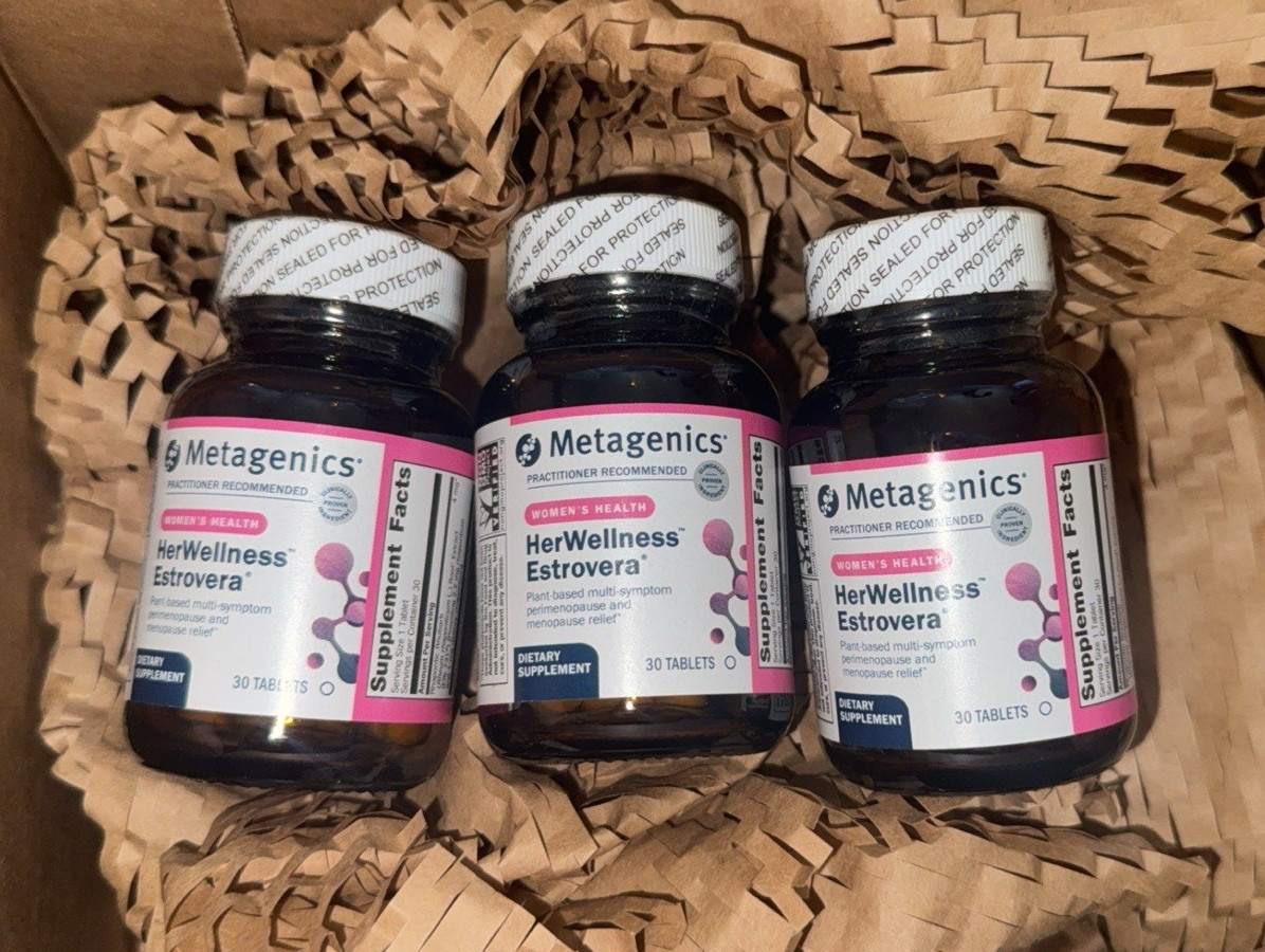 Metagenics HerWellness Estrovera 30 Tablets x3 Non-GMO Vegetarian Supplement