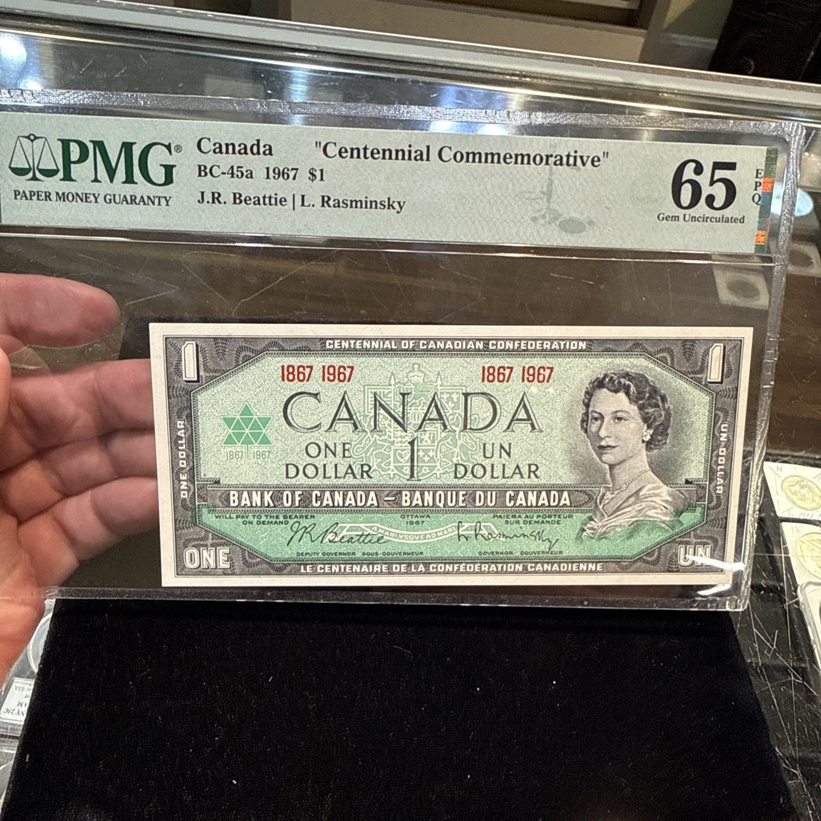 1967 CANADA $1  BC- 45a CENTENNIAL COMMEMORATIVE PMG 65 EPQ GEM UNC