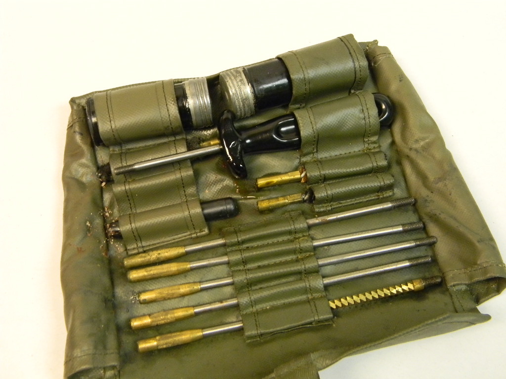 SWISS ARMY ISSUE 308  CAL CLEANING SET WITH  CASE SOLD "AS IS".
