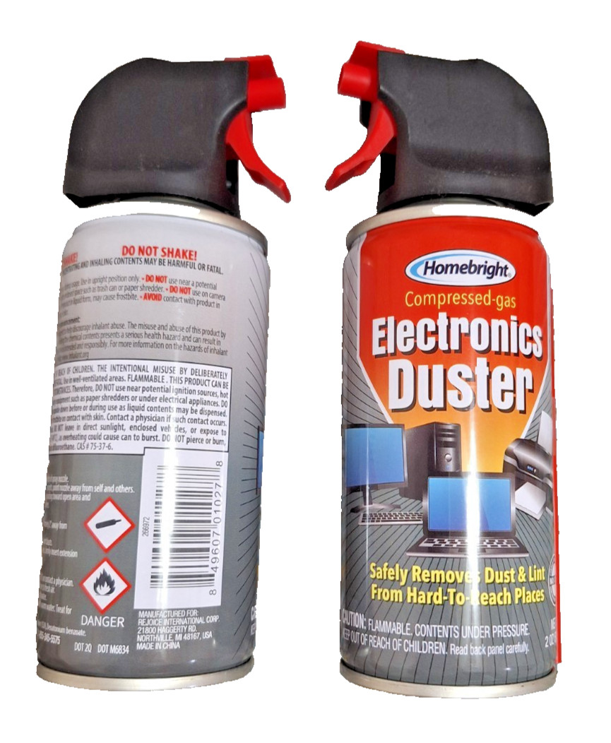 Air Duster Cans Computer Keyboard Spray Electronics 2 oz. New 2 Pack