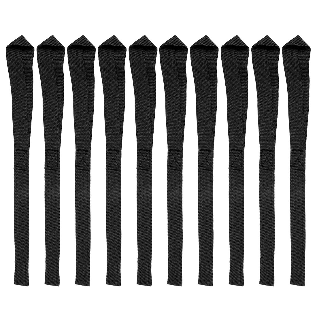 10pcs 15.94"X0.98" Cargo Belt Rim Strap for Motorcycle Black