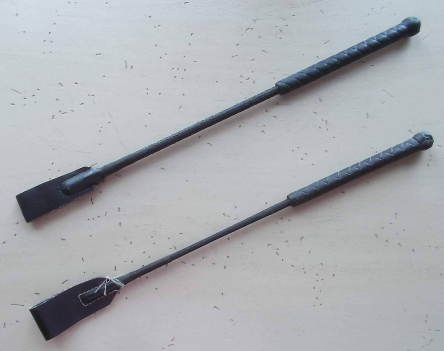 Lot 2 Black Horse Riding Bat Crop Whip 17"-18" B