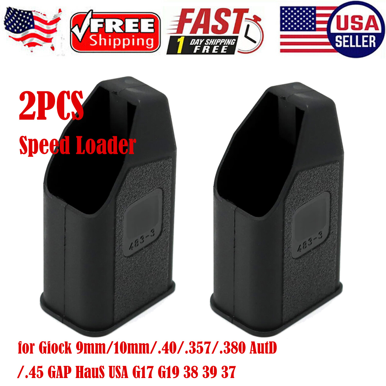 2x Magazine Speed Loader for GLOCK 9mm-40-357-45-GAP .Model 5173