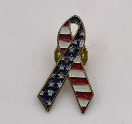 VTG Harley Davidson Motorcycle Riders Button Pin America USA Ribbon 9/11