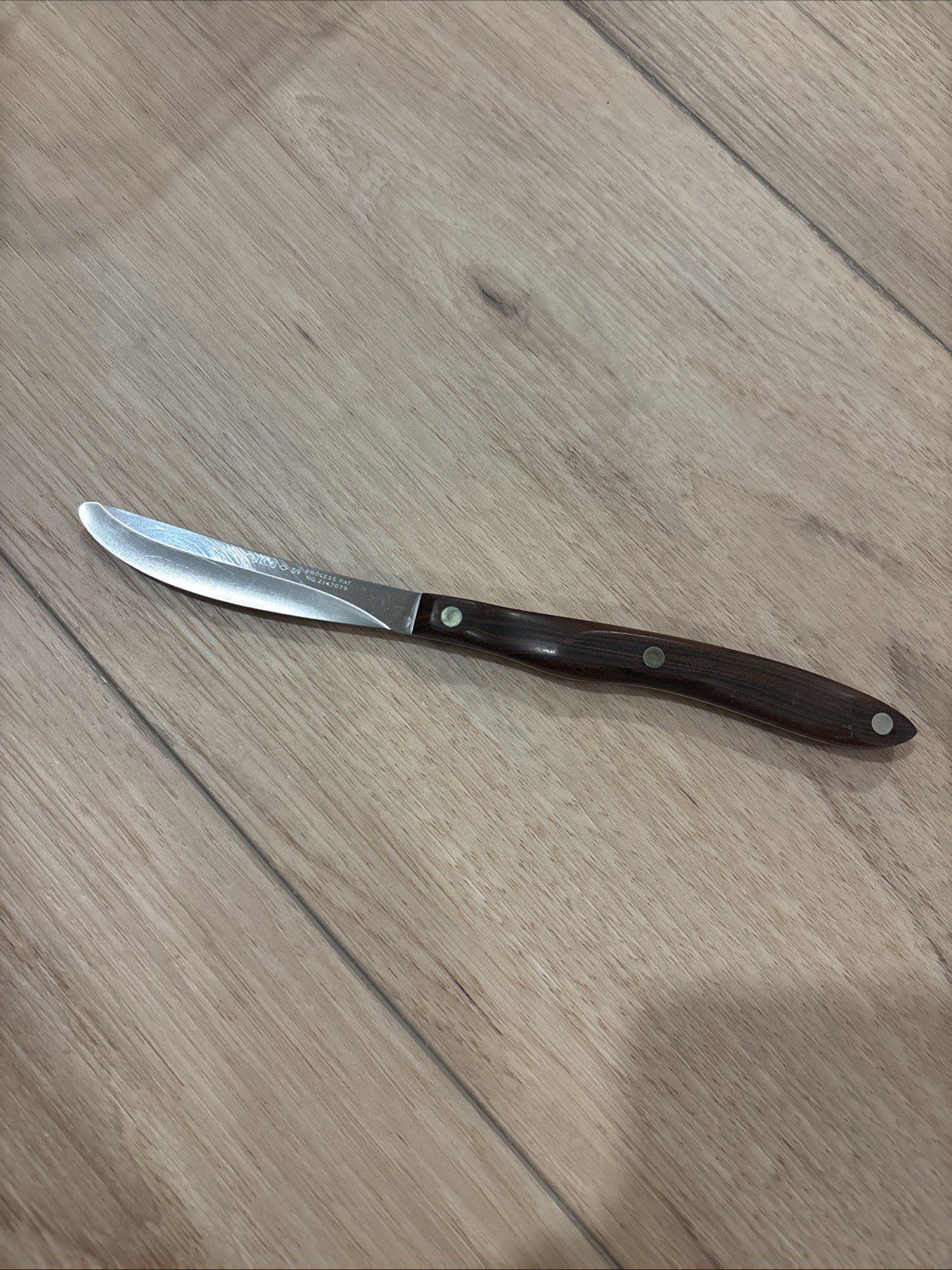 Cutco No. 59 Non-Serrated Table Steak Knife Dark Brown Handle Vintage