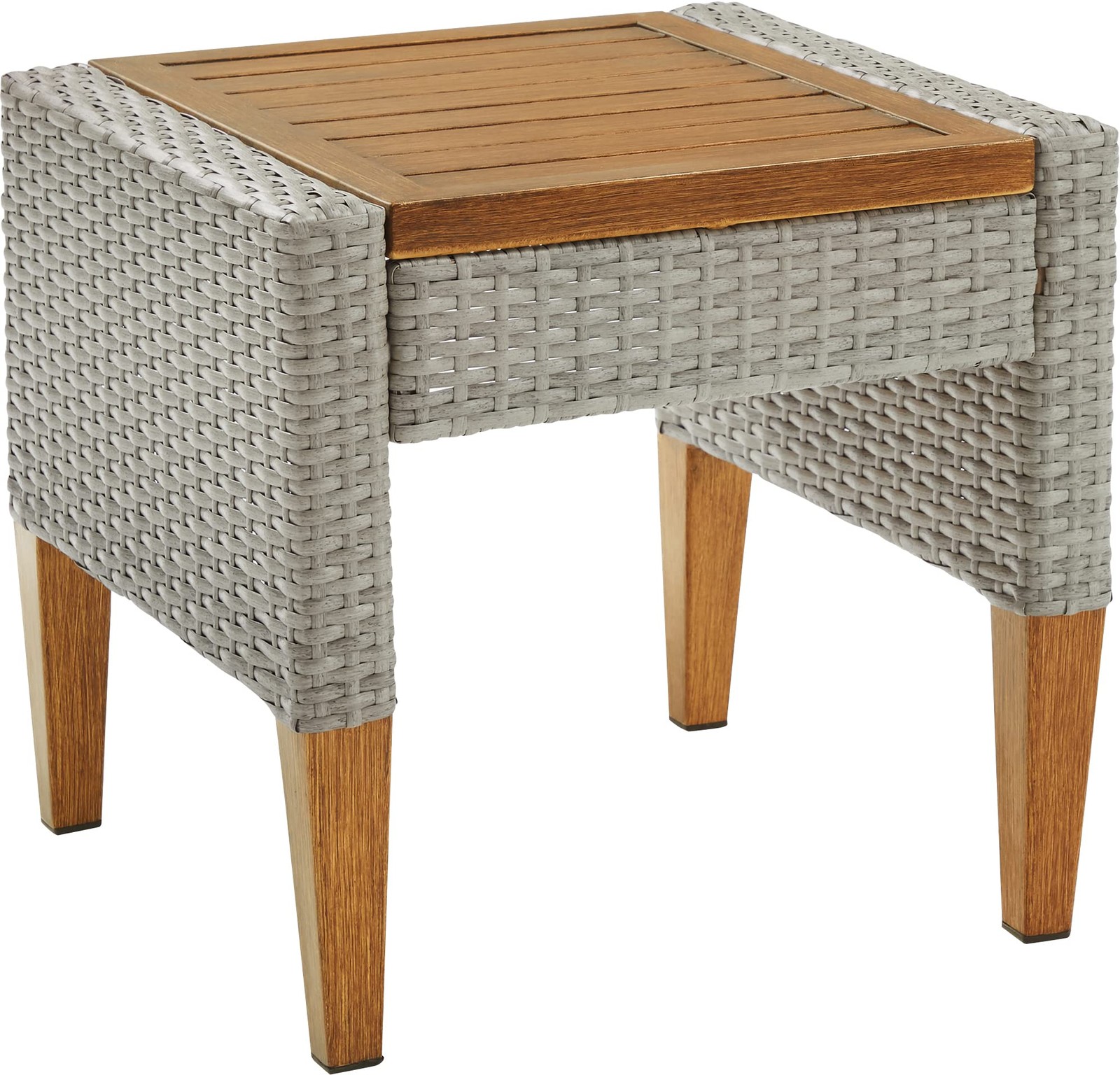 Crosley Furniture Capella All Weather Rattan Wicker Outdoor Side Table for Patio