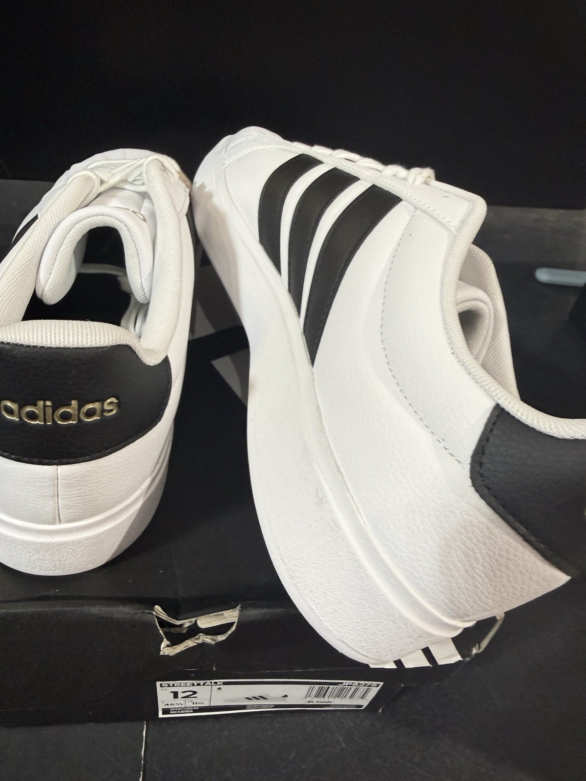 New Adidas Streettalk Men's White/ Black Sneakers JP8275 US. Size 12