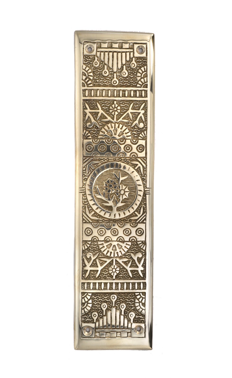 Antique Eastlake Brass Push Plate – Vintage Door Finger Plate