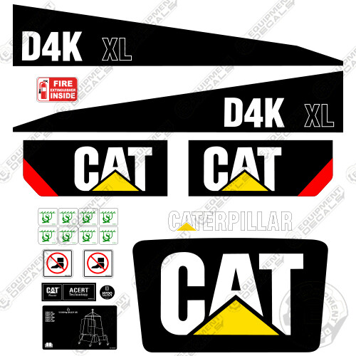 Fits Caterpillar D4K XL Decal Kit Dozer Safety Decals Warning Stickers Crawler