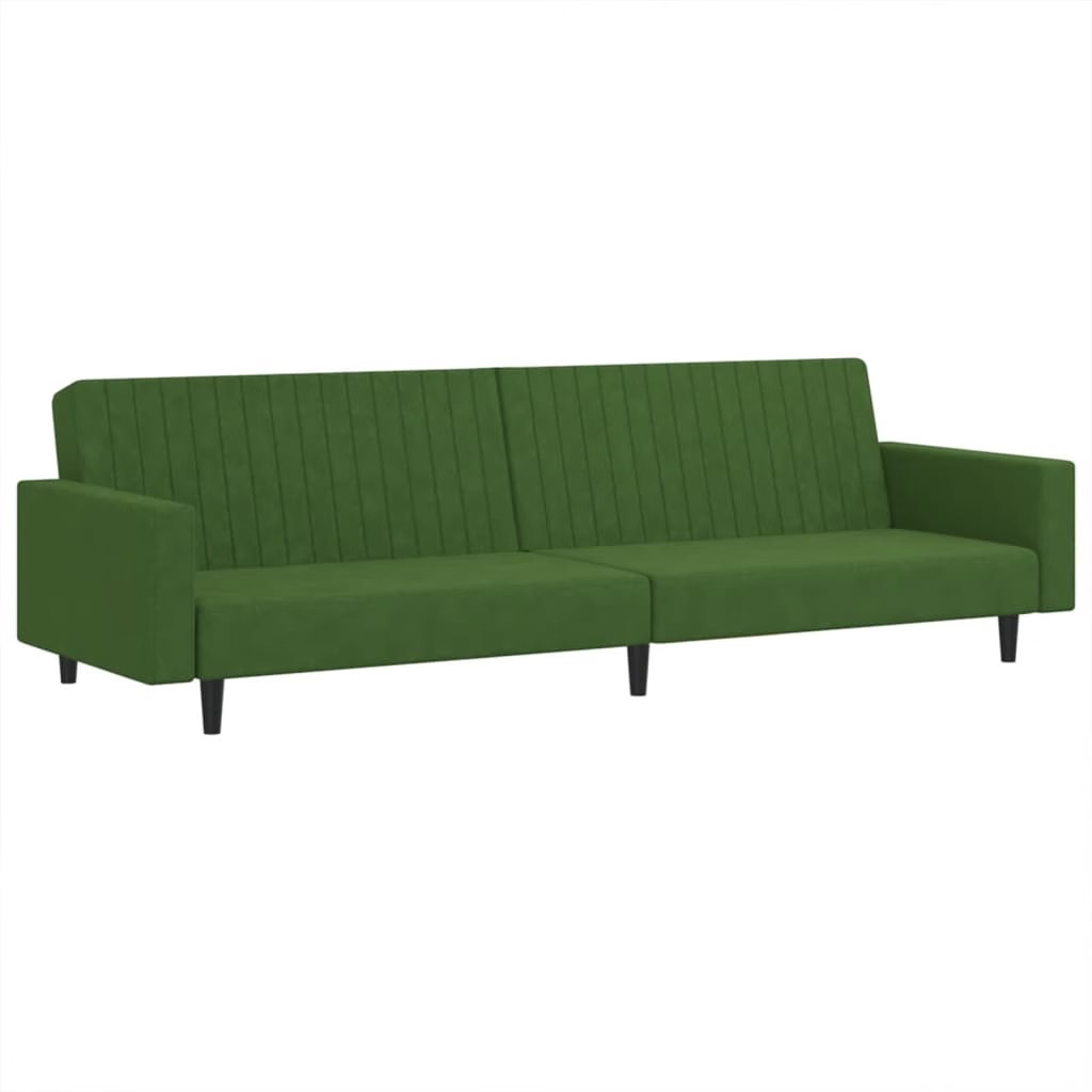 Sofa Bed Dark Green Velvet (100% polyester), Wood, Foam Large