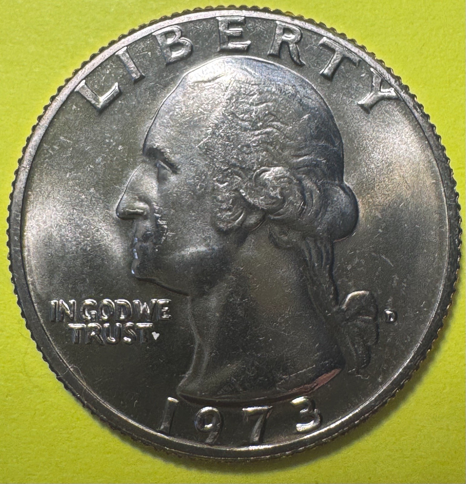 1973 d washington quarter Uncirculated