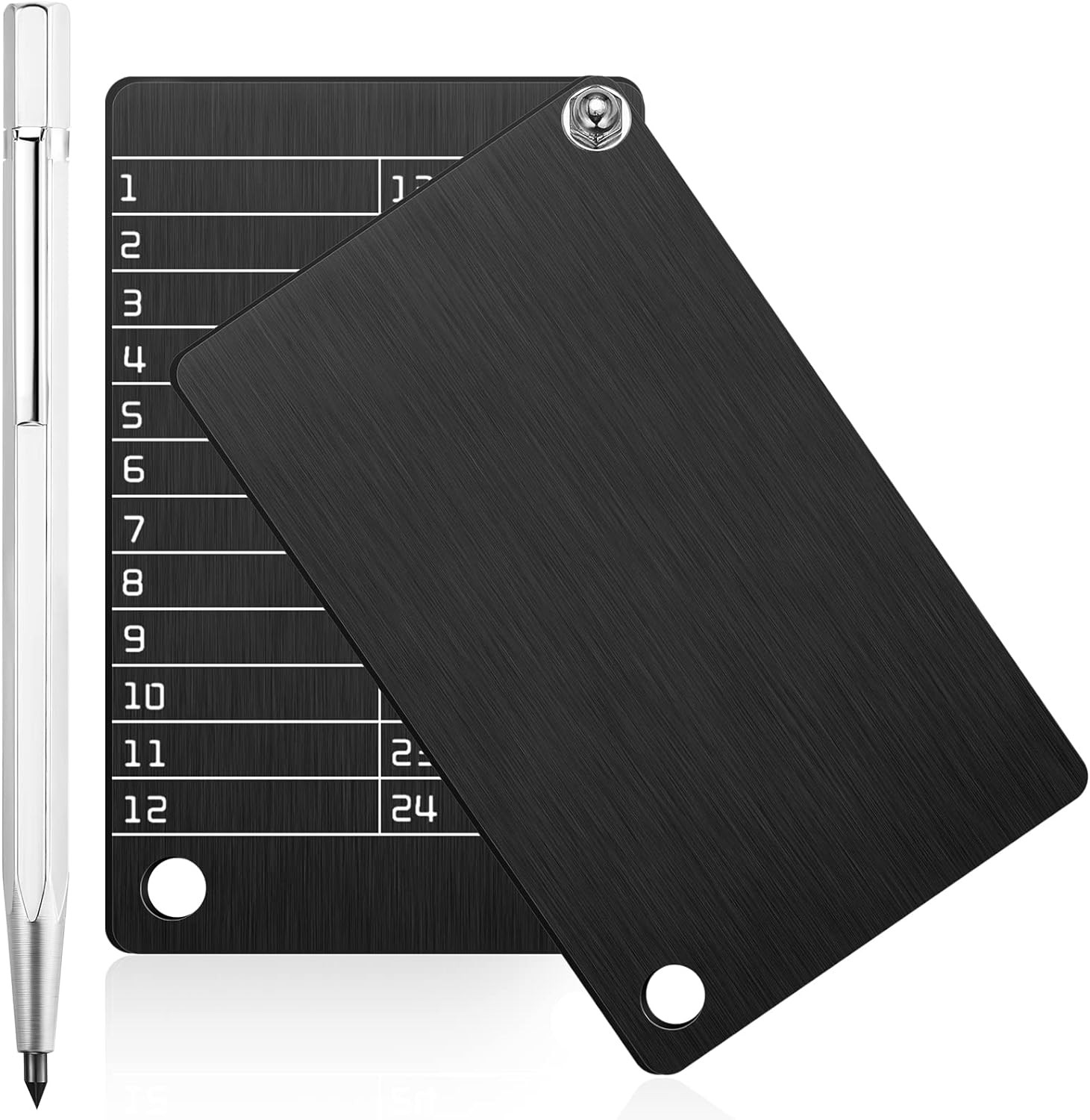 Hotop 2 Pcs Crypto Wallets and 1 Metal Plate Marking Pen, Black