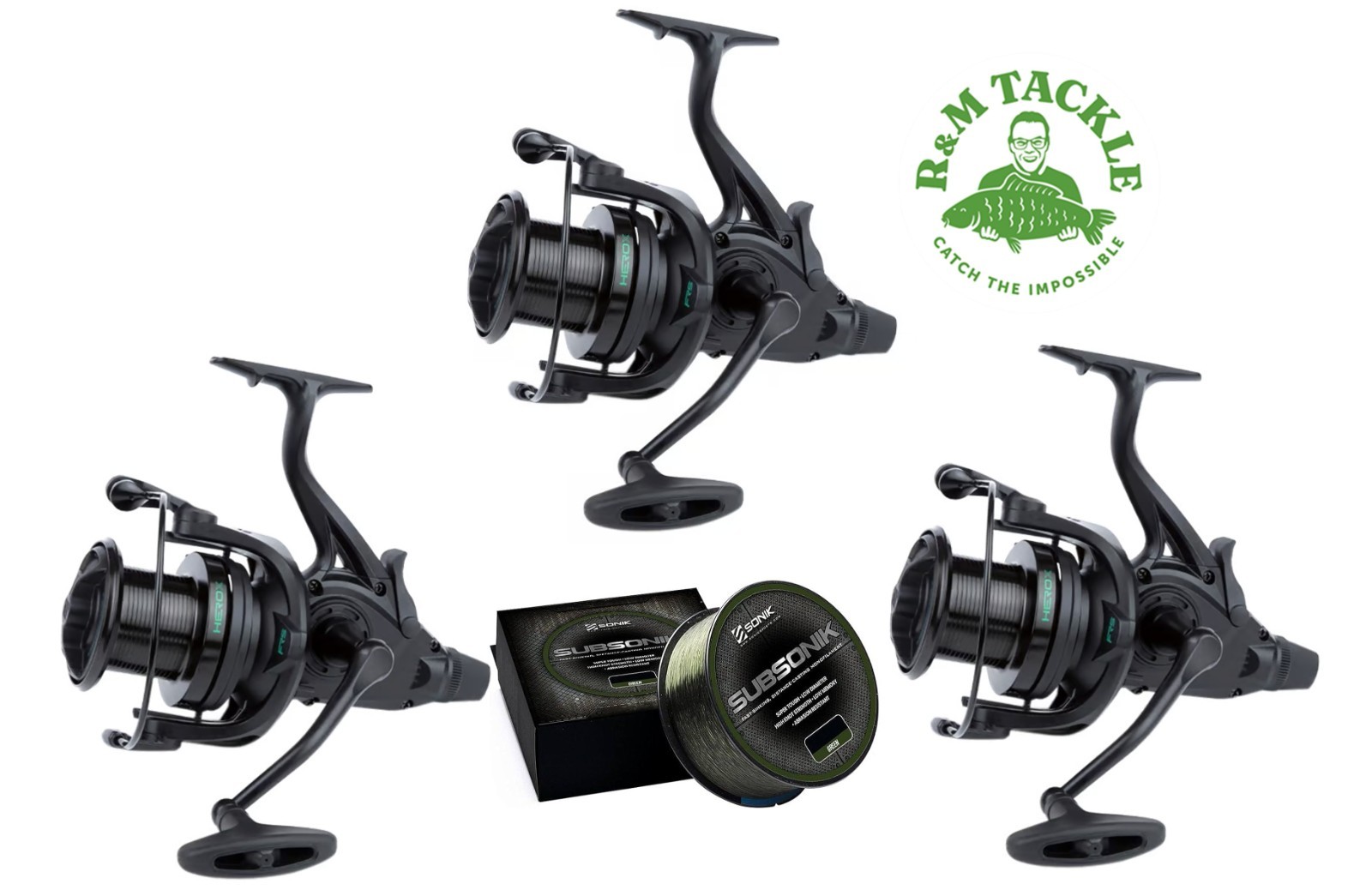 3 x Sonik Hero-X 8000 FRS Reels With FREE 15lb Sonik Line