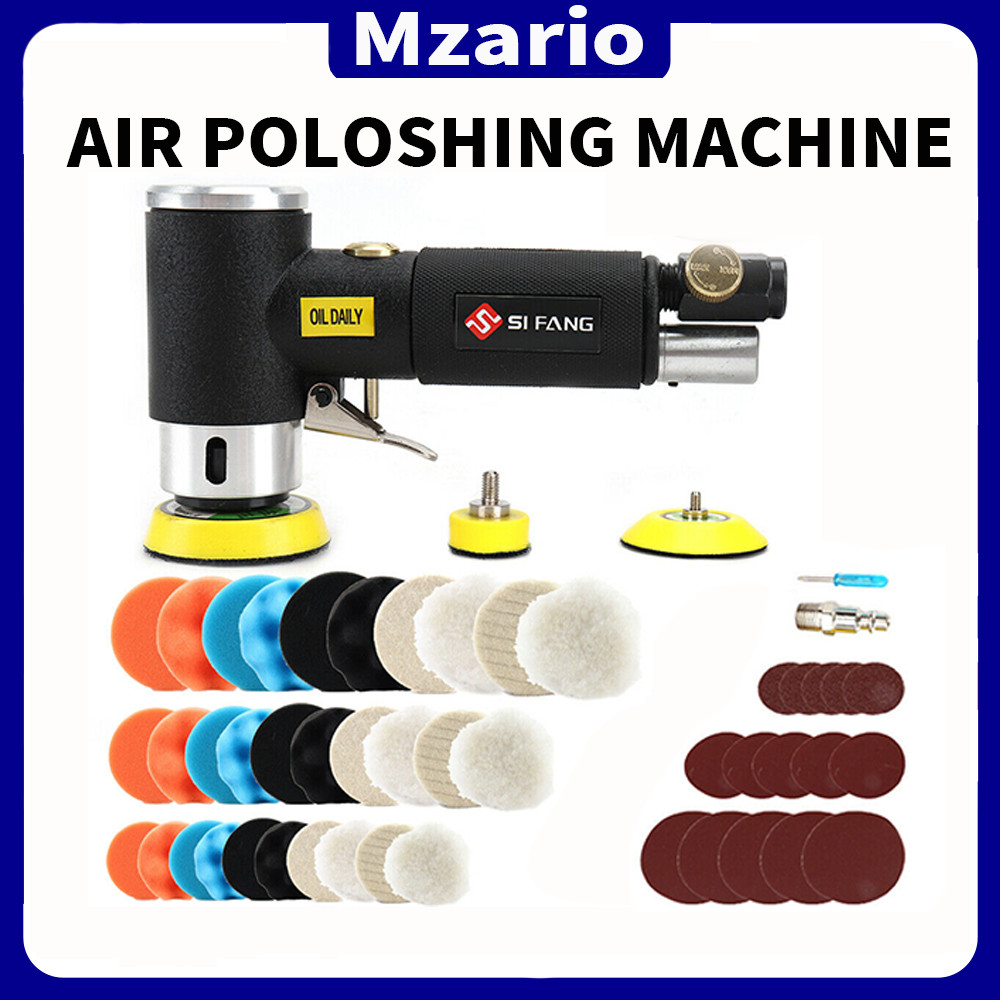 48Pcs Set 1/2/3in Dual Action Pneumatic Air Sander Polisher  For Auto Body Tool