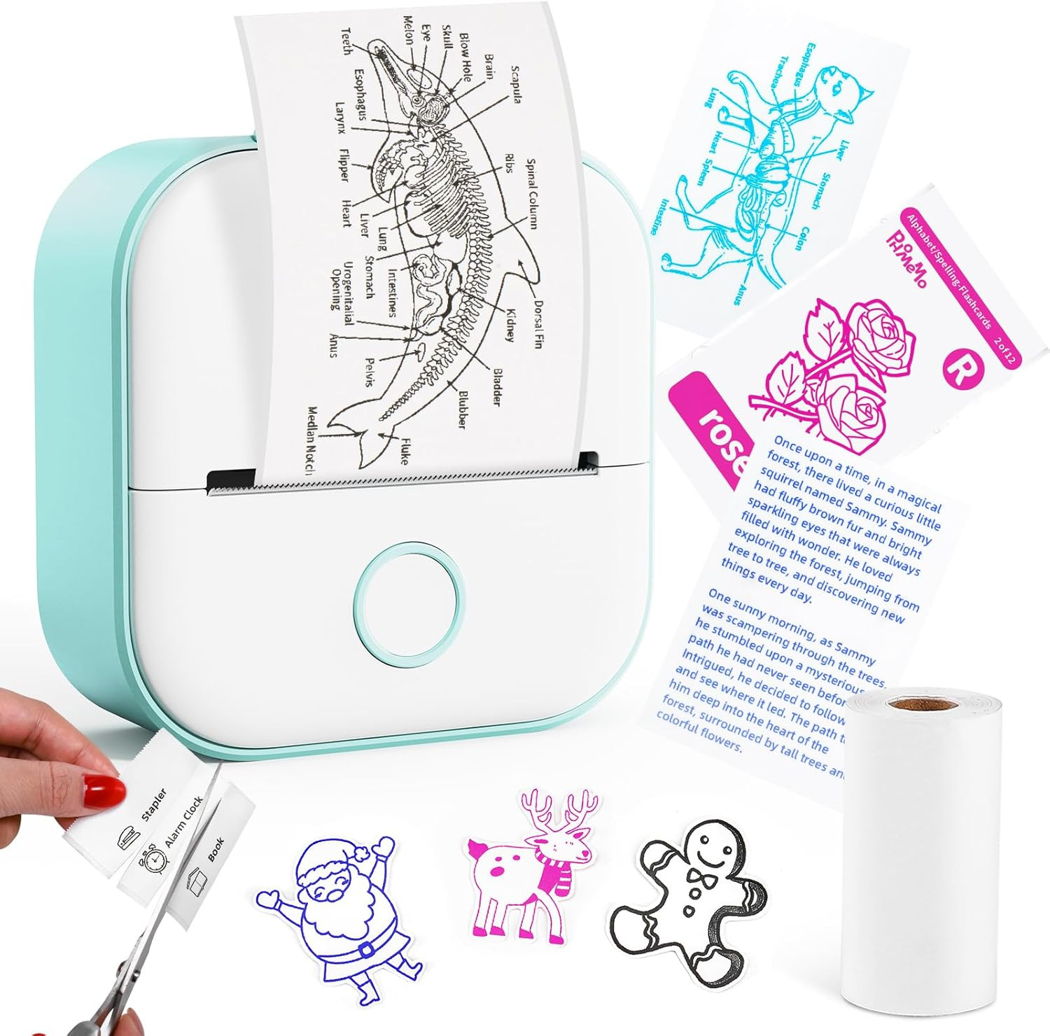Memoking Print Pods Mini Printer - Sticker Printer Mini Thermal Inkless Sticker