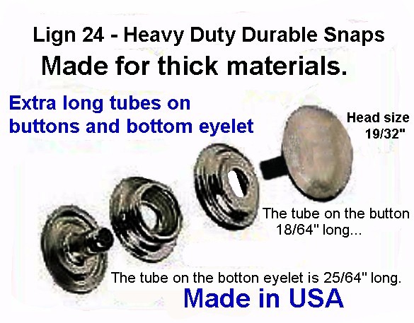 30 Sets - BRASS Finish Lign 24 Medium Canvas LEATHER SNAP FASTNER  KIT w/ TOOLS