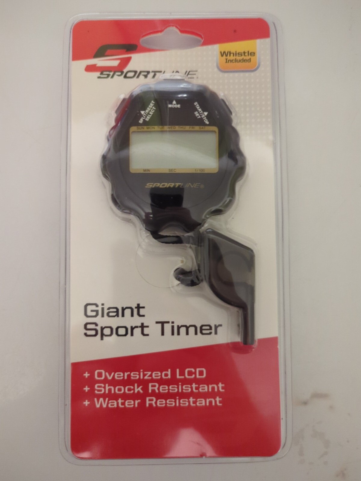 Sportline Giant Sport Timer Stopwatches With Whistle & 46" Lanyard -NEW - Sealed