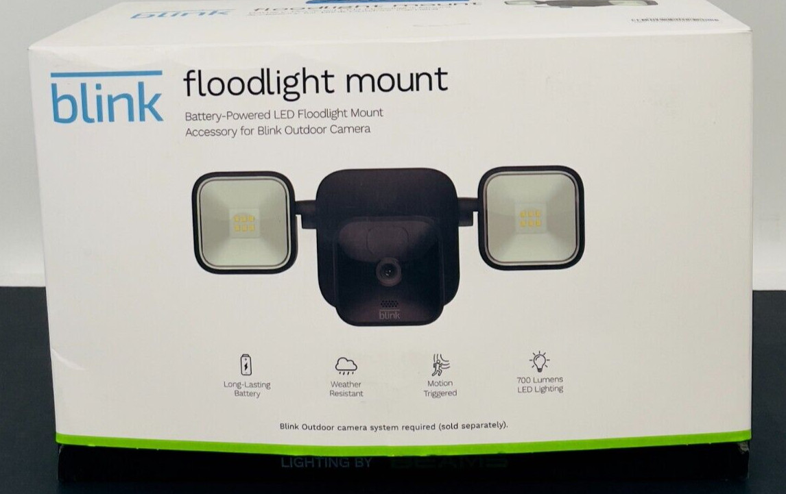 Blink - Floodlight Mount Accessory for Outdoor Camera Black with Micro USB, NEW