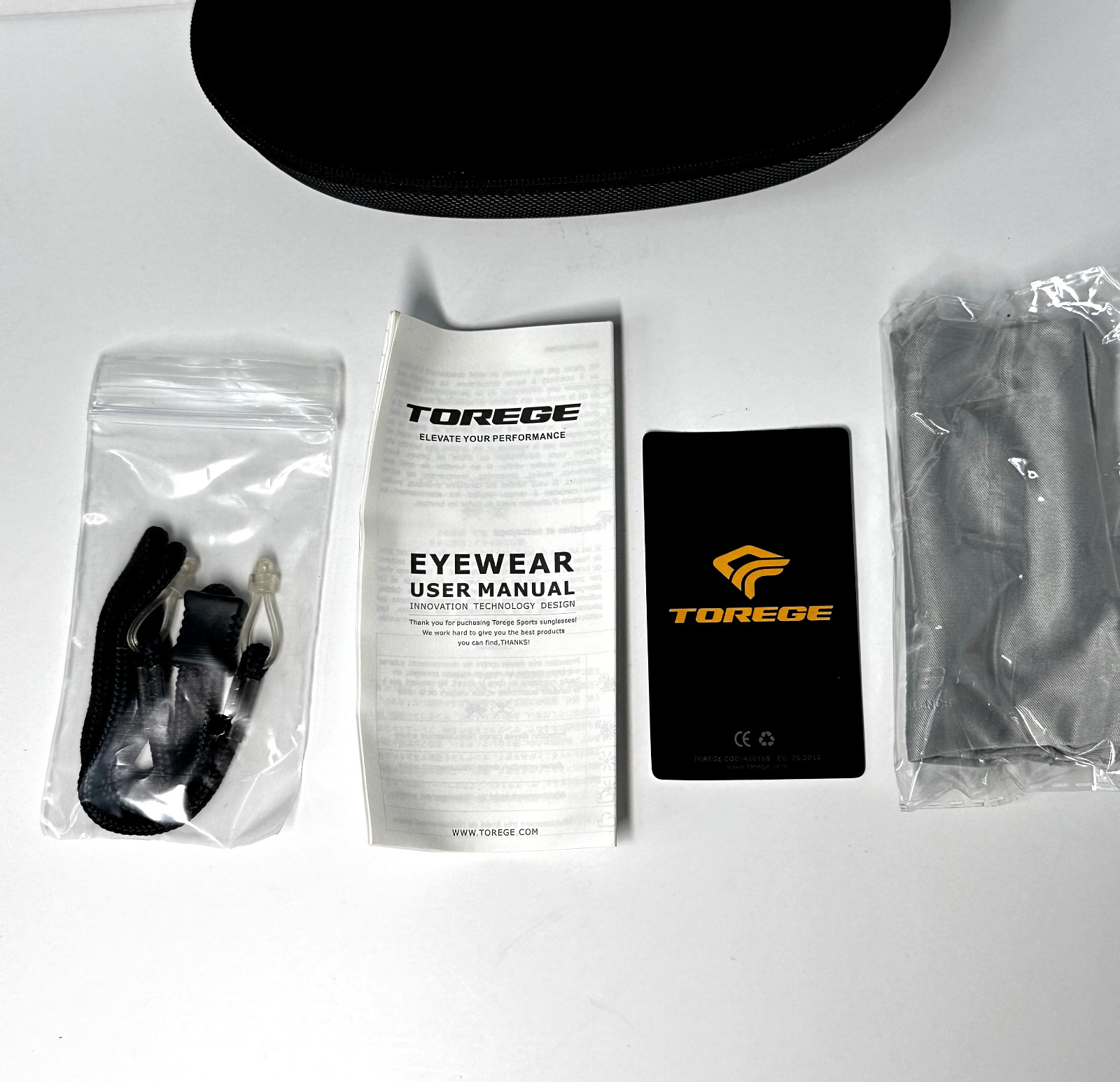 Sunglasses Eyeglasses Clam Shell Hard Case & Accessories TOREGE, NEW