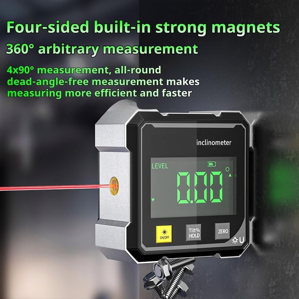 Magnetic Digital Angle Gauge, Digital Angle Finder Magnetic, Cube Inclinometer