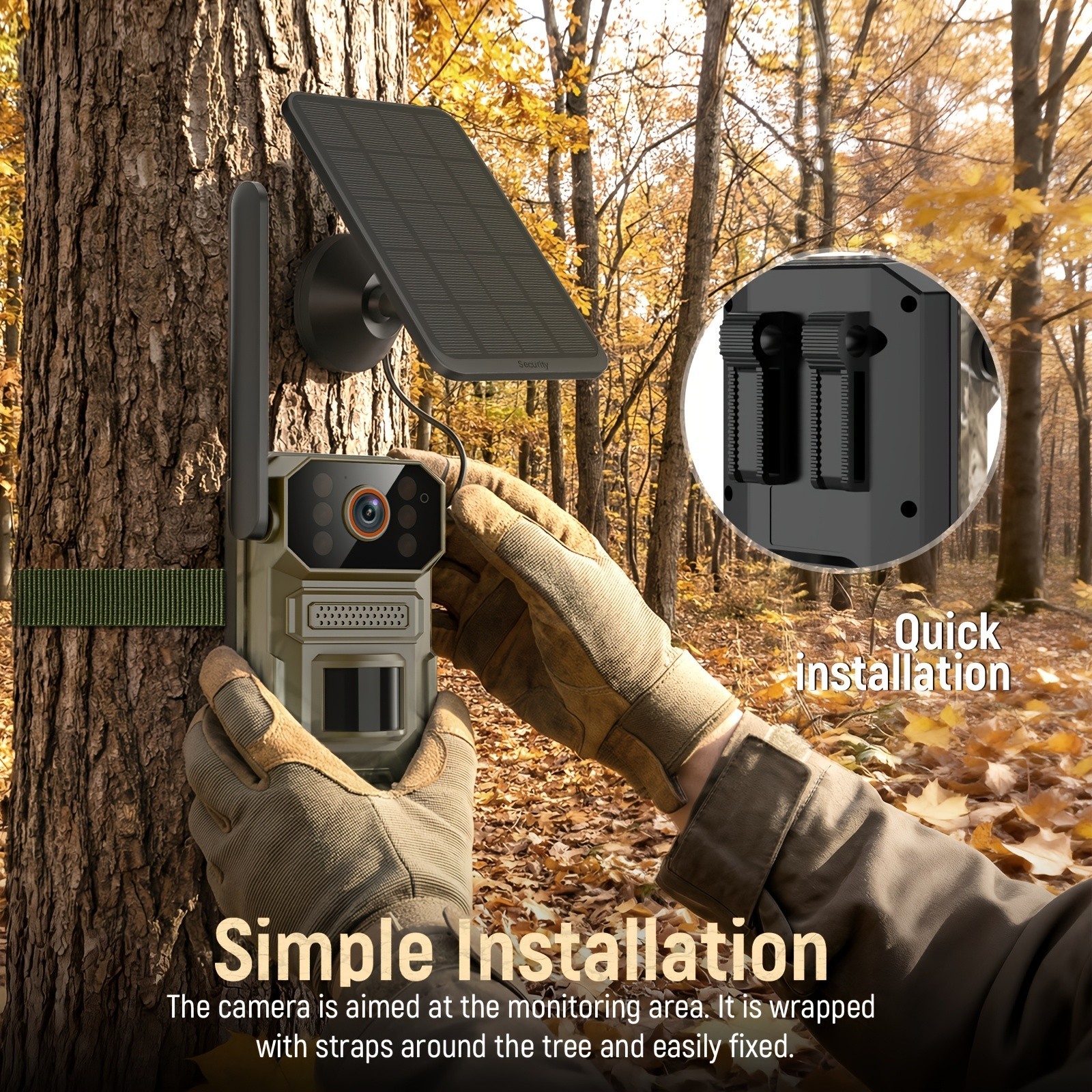 Hunting Trail Camera Solar 4G 5G Cellular 2K QHD 30MPSecurity Cam System