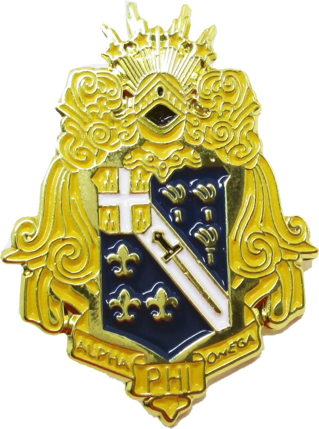 Alpha Phi Omega Shield Lapel Pin [Gold - 1.125"T]