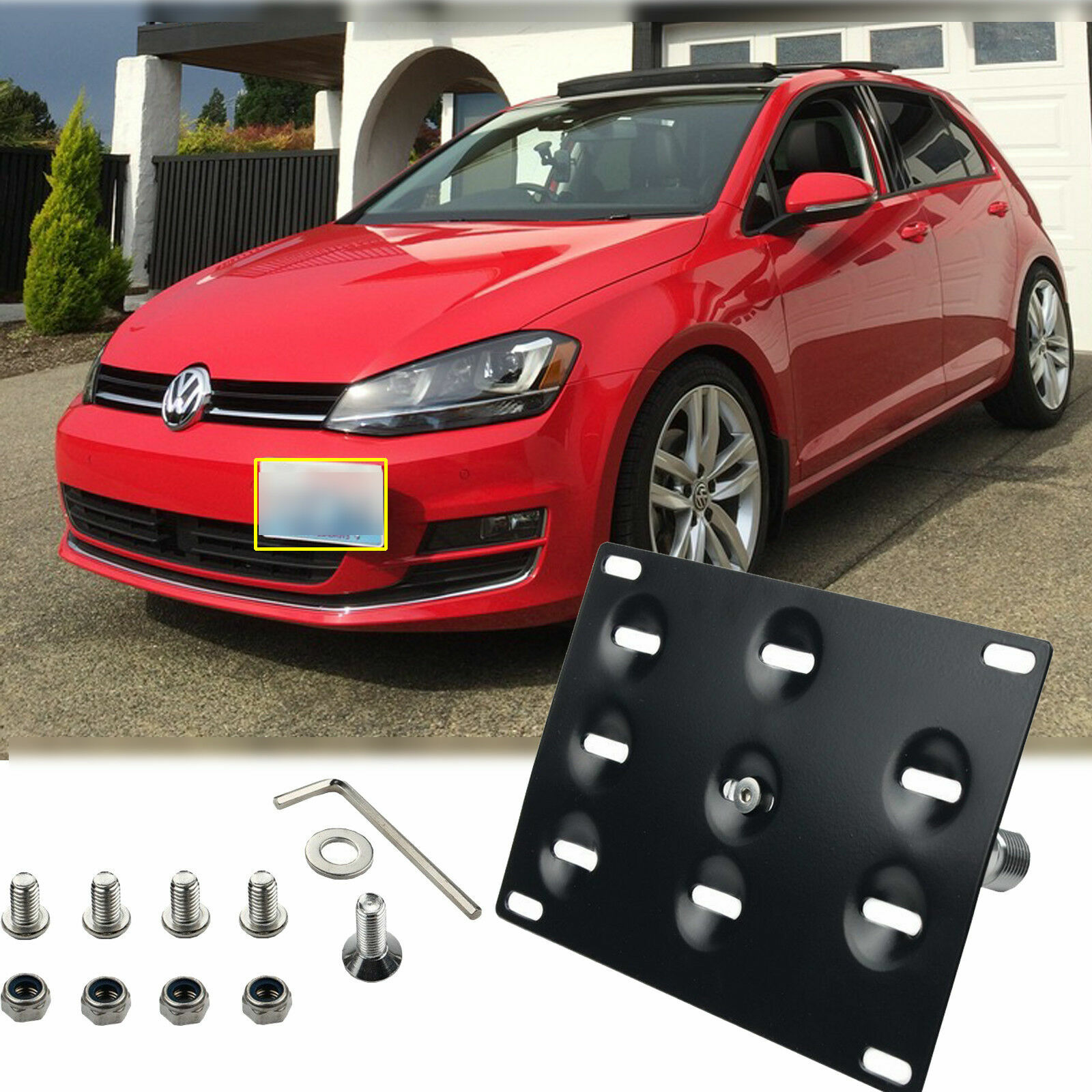 Tow Hook License Plate Mounting Bracket Holder for Volkswagen Jetta MK6 Golf GTI