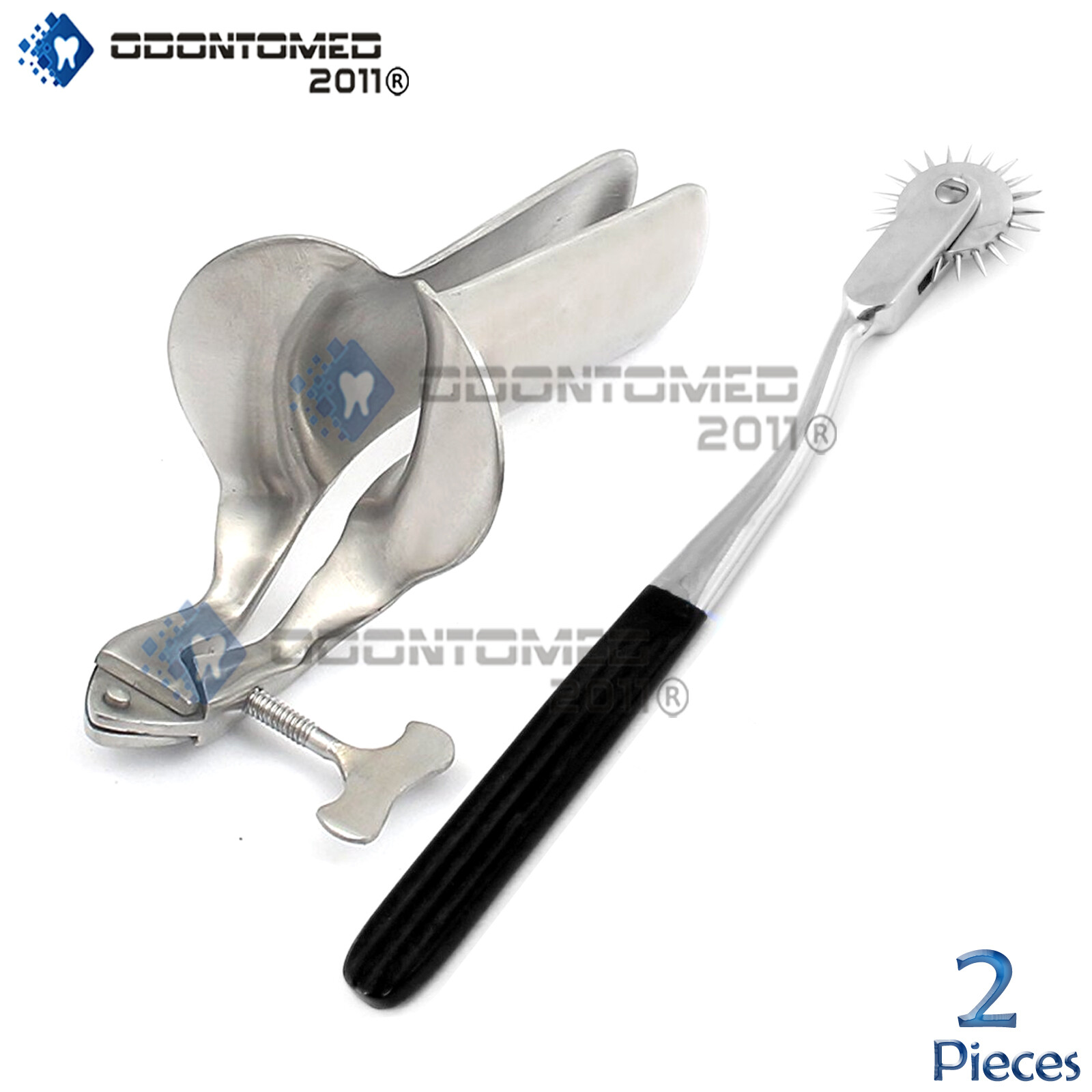 ODM Wartenberg Pin Wheel (Black) Color & Collin Vaginal Speculum Medium