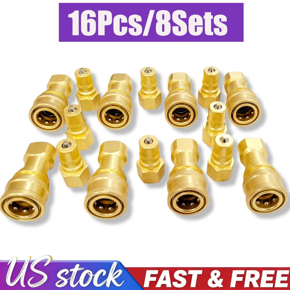 Carpet Cleaning - Brass 1/4" Quick Disconnect for Wand Hoses (Set of 8)