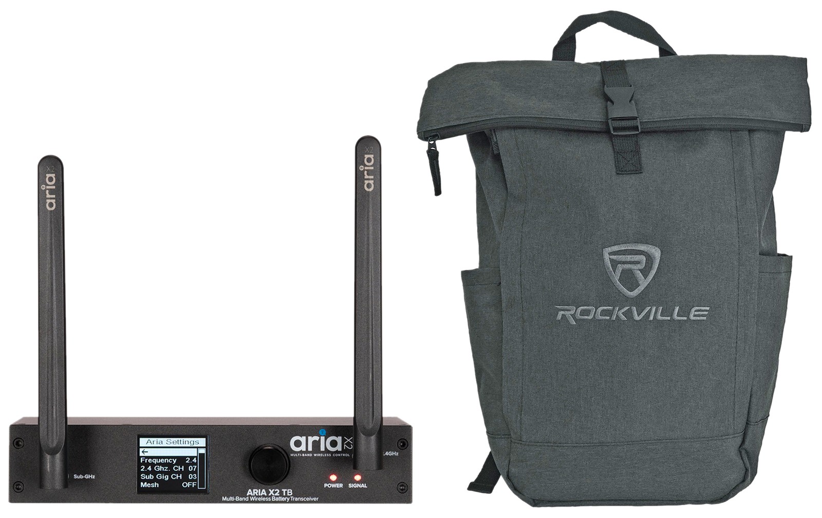 American DJ Aria X2 TB Rechargeable Wireless DMX Transceiver+Laptop Backpack ADJ