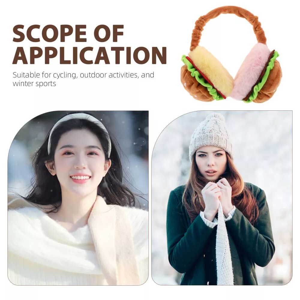 Funny Hamburger Ear Muffs Piggy Bank Adult Novelty Coin Bank Warmer