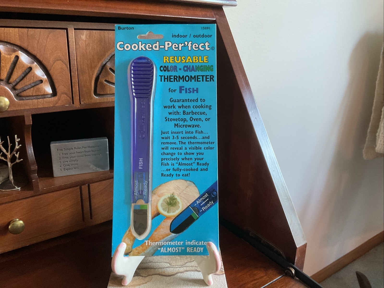 New Burton Cooked Perfect Color Changing Thermometer Fish Blue 15091
