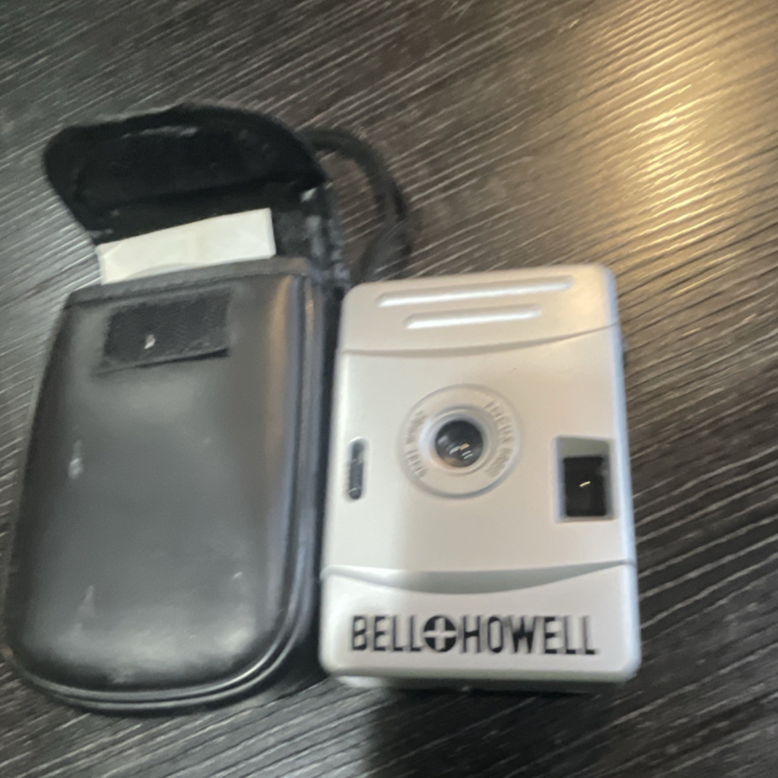 Bell + Howell Compact Film Camera Fixed Focus Silver Black with Case