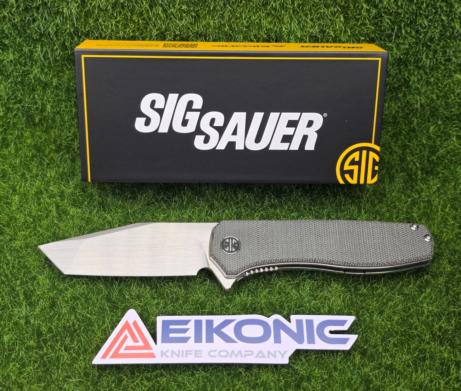 EIKONIC/SIG SAUER XIPHOS 3.4" Tanto Nitro-V Pocket Knife, Grey Micarta - XI6SB