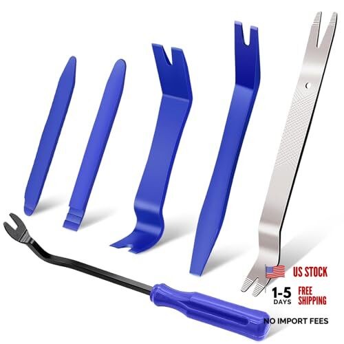 Auto Trim Removal Tool Kit, 6 PCS Plastic & Metal Pry Tool Set, Car Door blue