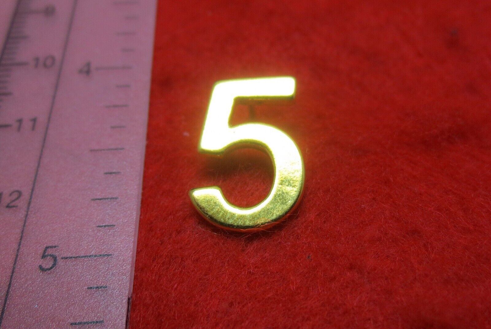 14KT GOLD EP NUMBER "5" LAPEL PIN