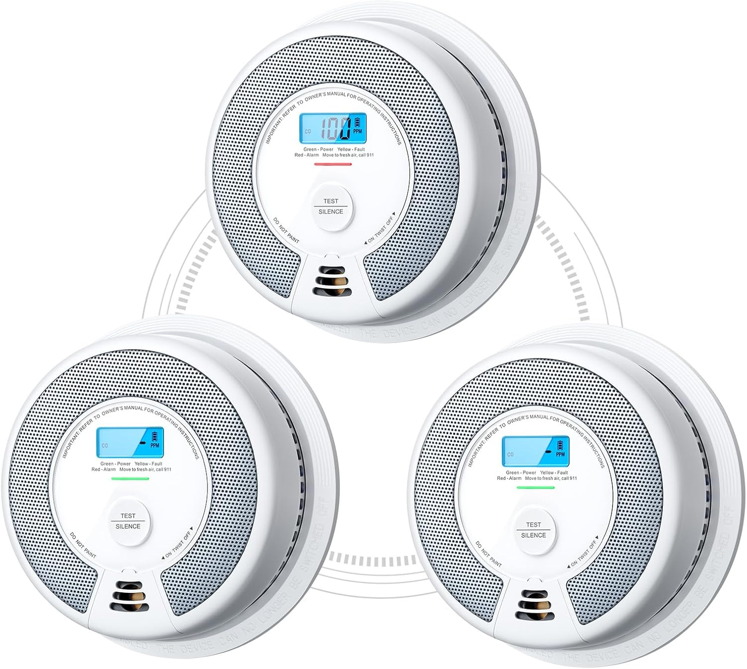 X-Sense Wireless Combination Smoke and Carbon Monoxide Detector, 10-Year Non-Rep