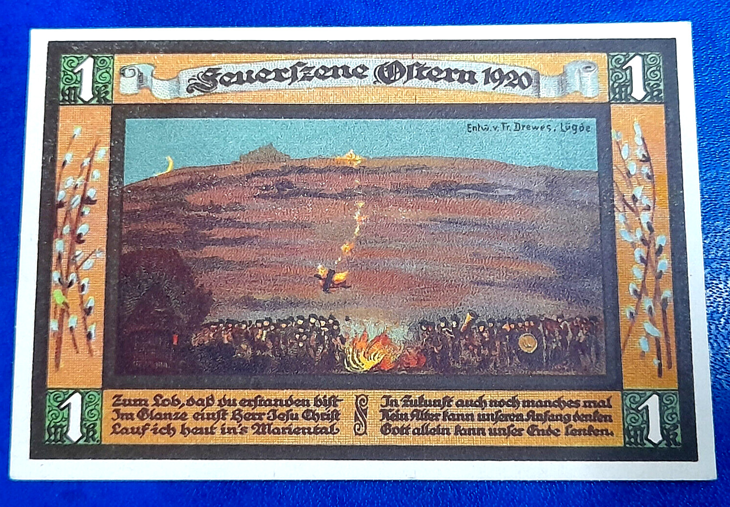 LUGDE NOTGELD 1 MARK 1921 EMERGENCY MONEY GERMANY BANKNOTE (32032)