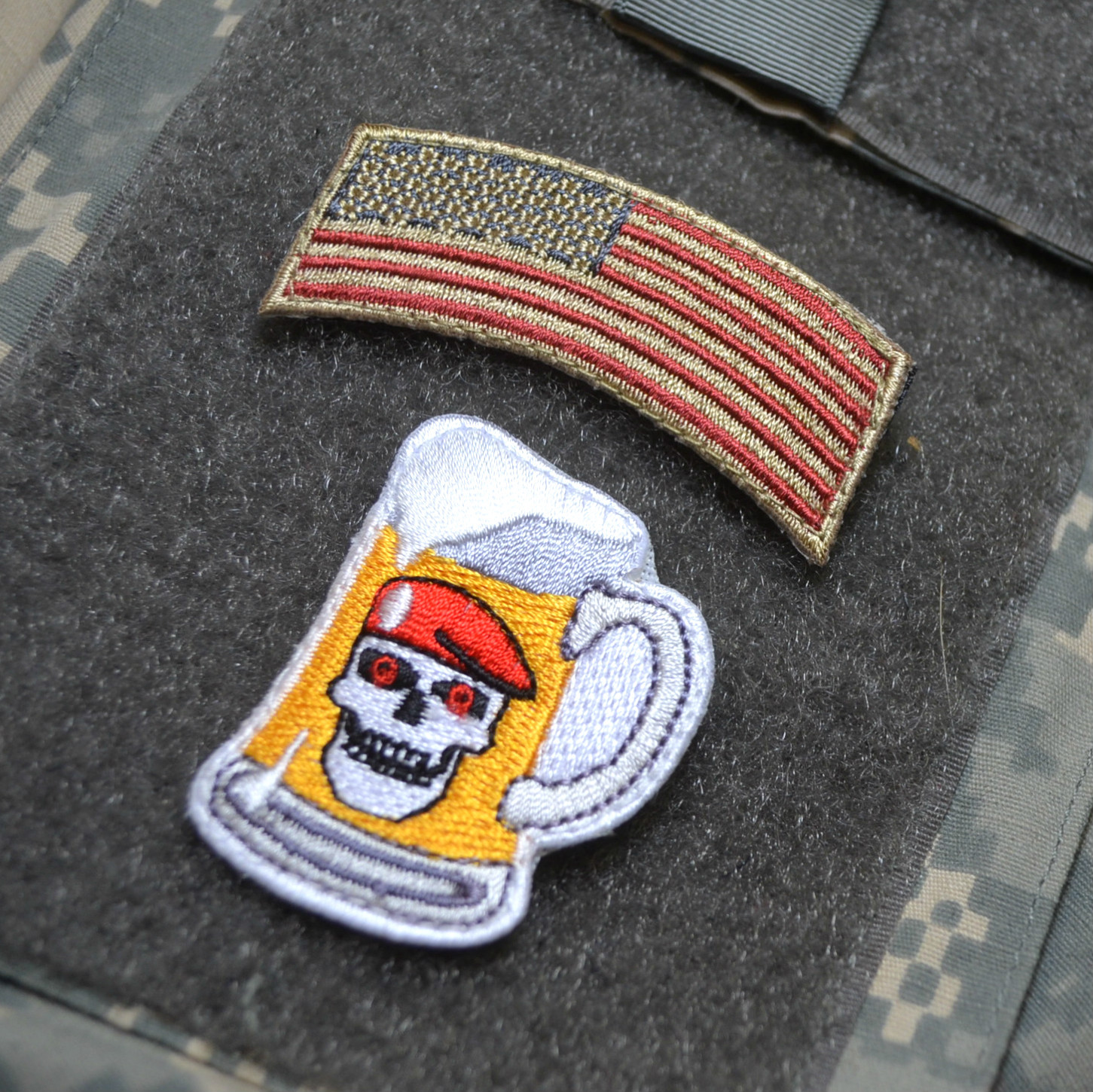ELITE WARRIORS SPECIAL FORCES NINJA NETWORK 2-TAB: Subdued US Flag + Miller Time