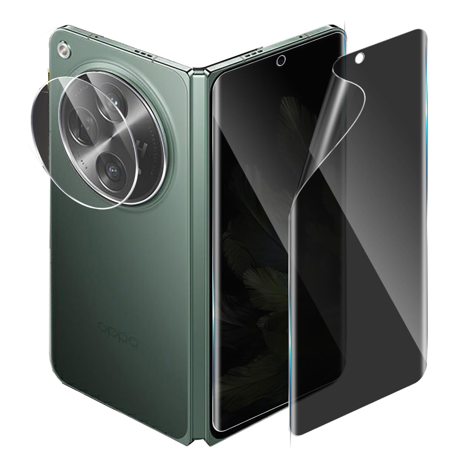 For OnePlus Open Privacy Screen Protector with HD Camera Lens Protector