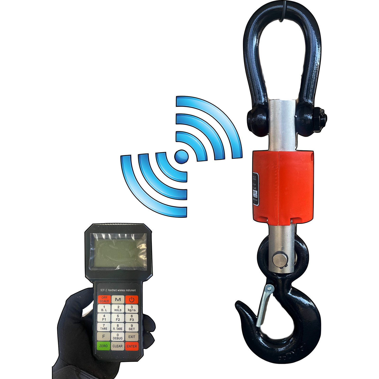 SL-W-CR-6k Wireless Crane Scale 300 ft range Hanging Scale, 6000 lbs x 1 lb