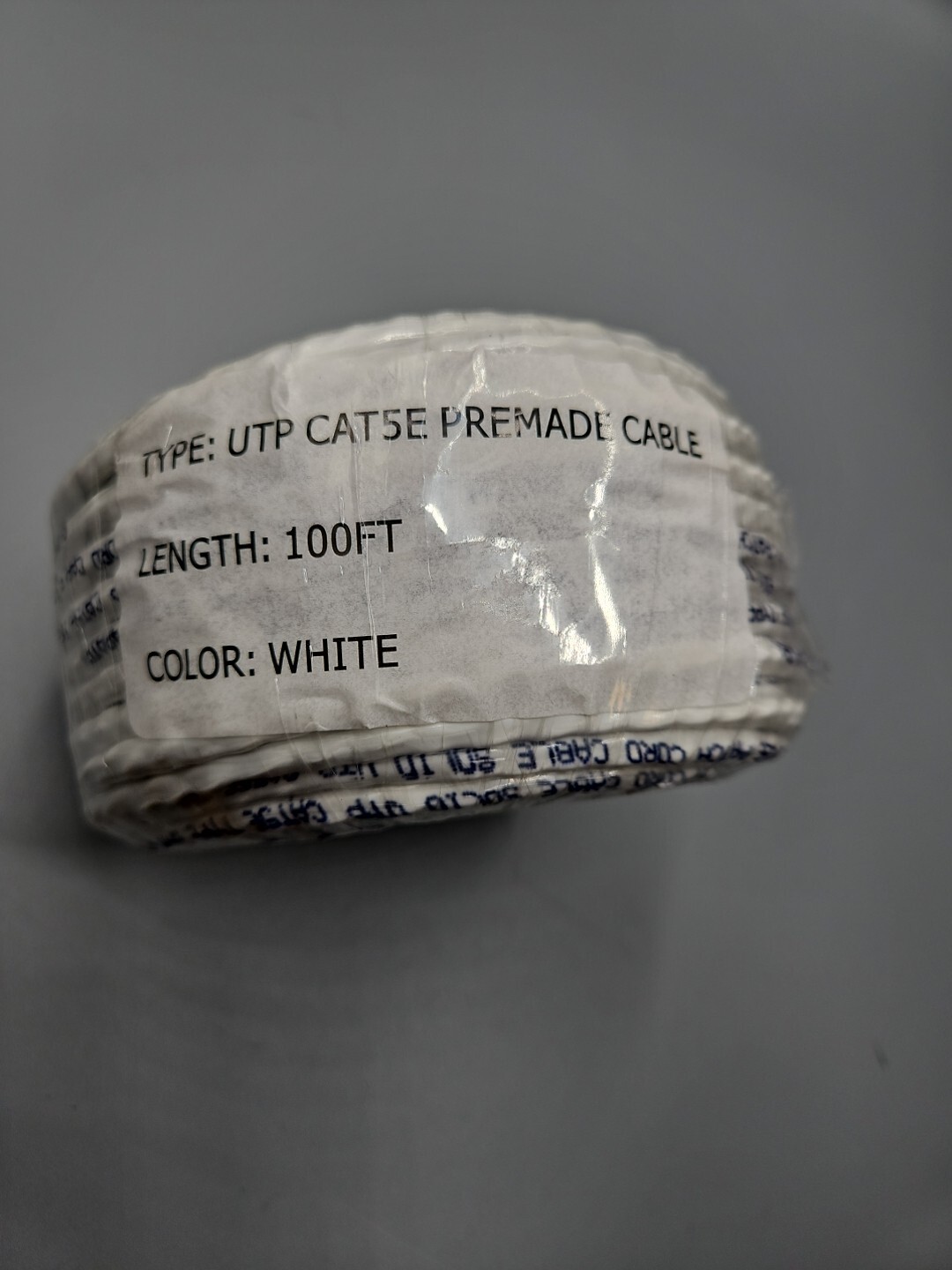 2 UTP CAT5E Premade Cable 100 Ft White BRAND NEW & FACTORY SEALED