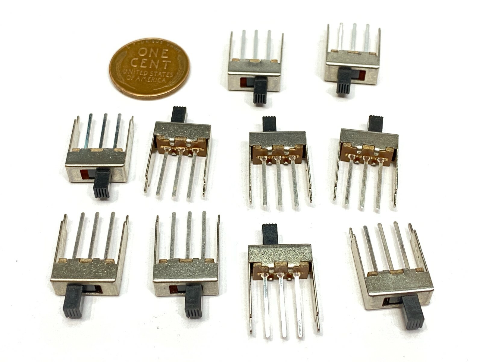 10 Pieces Slide switch SS12F24G5 3 pin on off 1p2t 3mm handle 12mm