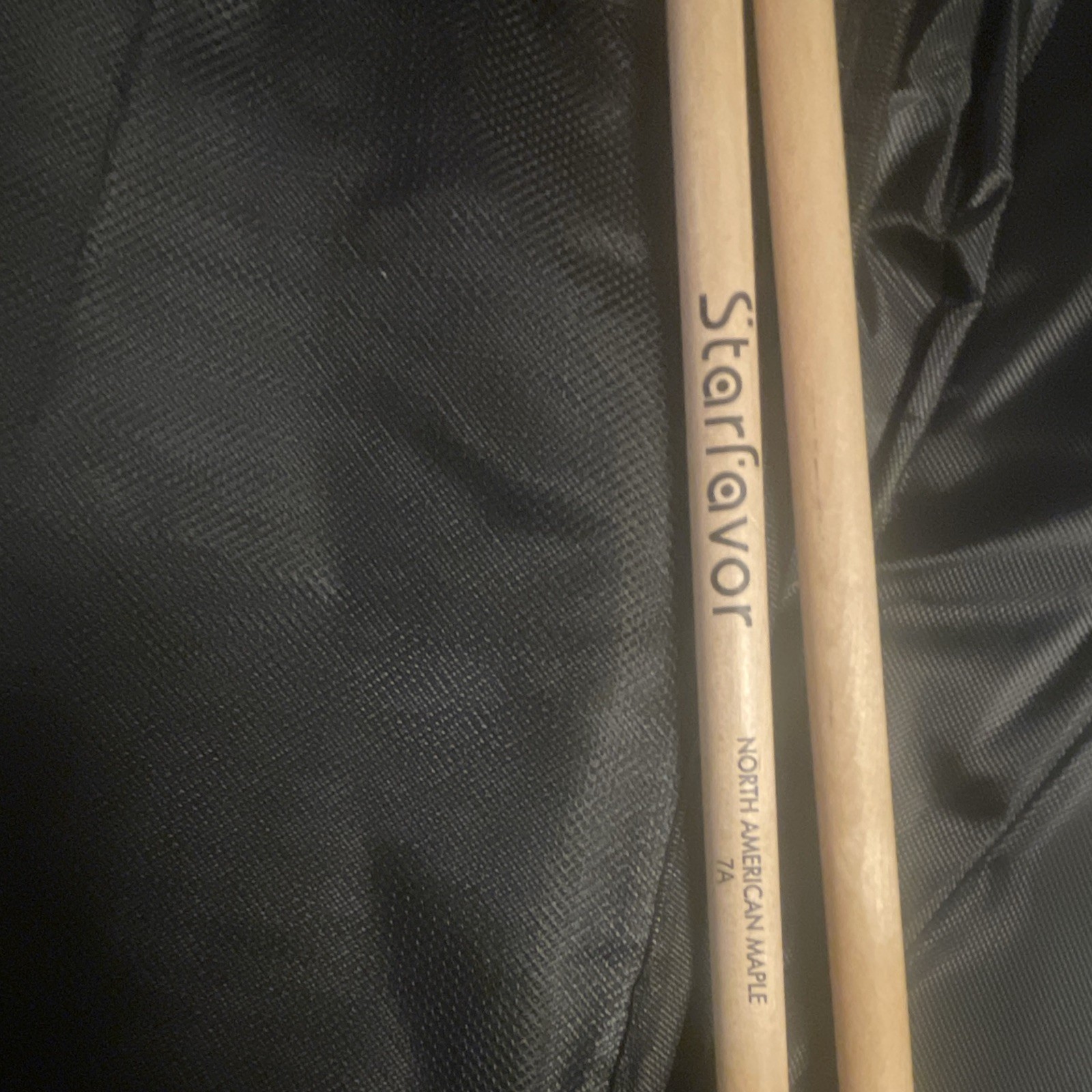 Black Fabric Drumstick Bag Single Capacity Fully Lined Carry Strap & Handle