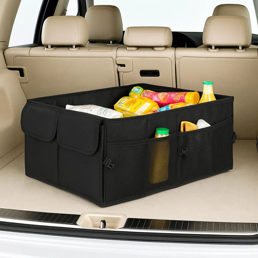 Collapsible Car Trunk Organizer Heavy Duty Storage Box Multi Compartment Big