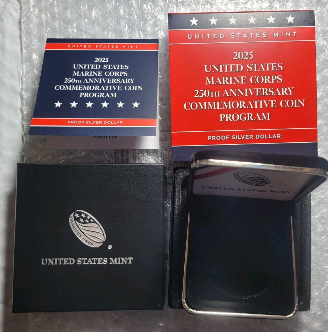 2025-P Marine Corps 250th Anniversary  Silver $1 Dollar Proof - Empty Box OGP