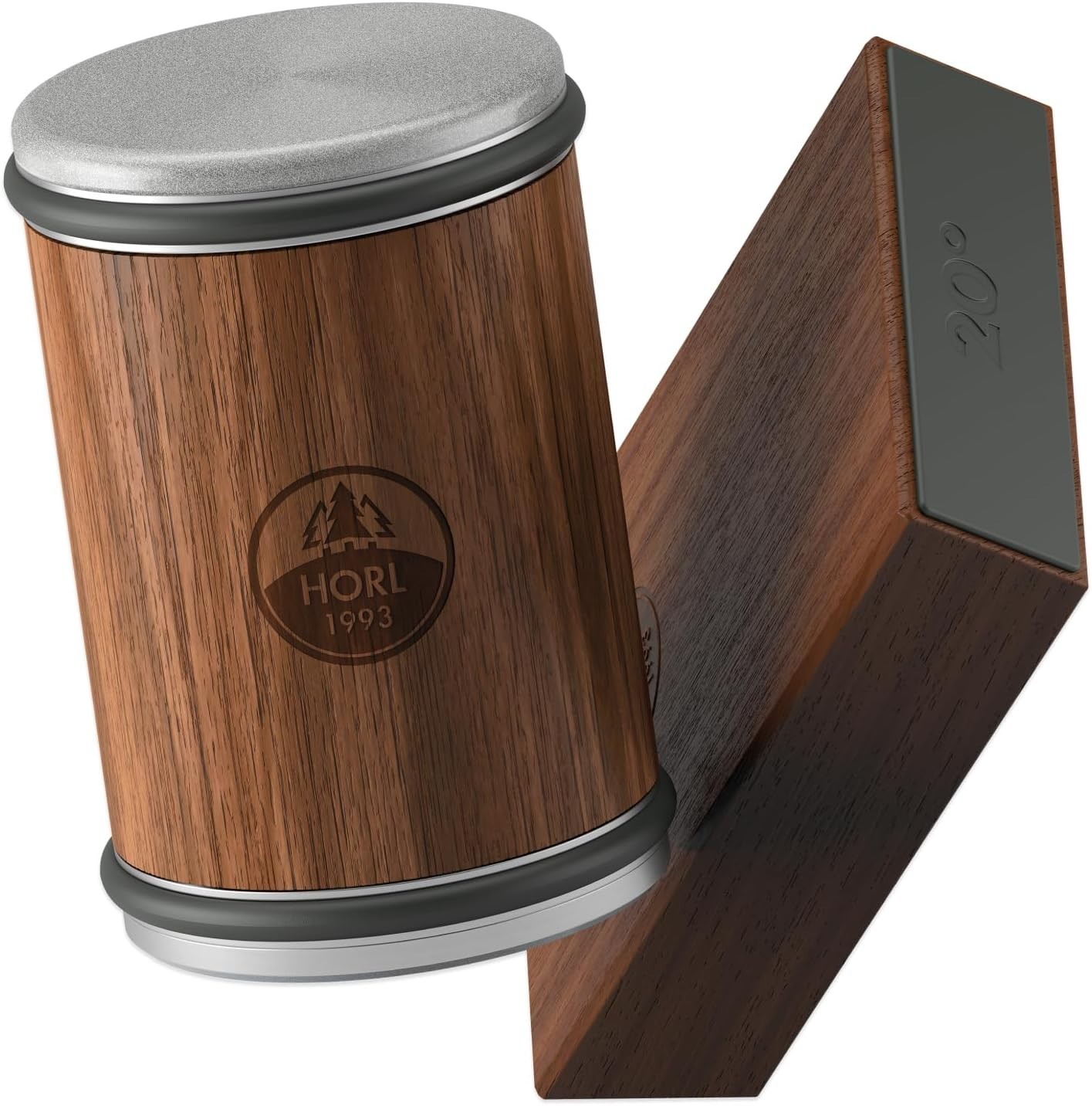 2 Walnut Rolling Knife Sharpener - Kitchen Knife Sharpener for Razor Sharp Edges