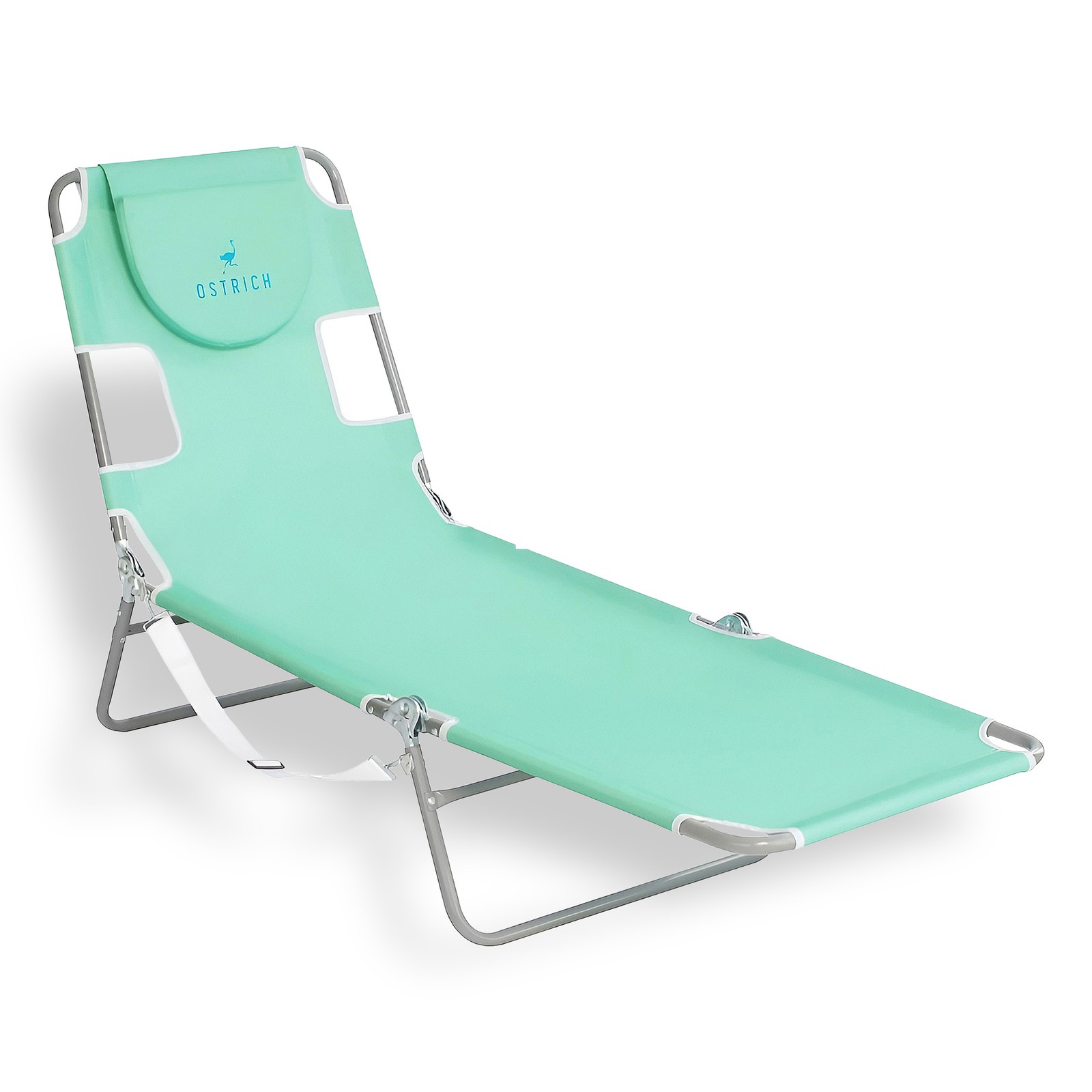 Ostrich The Original Chaise Lounge, Facedown Beach Pool Tanning Chair, Teal